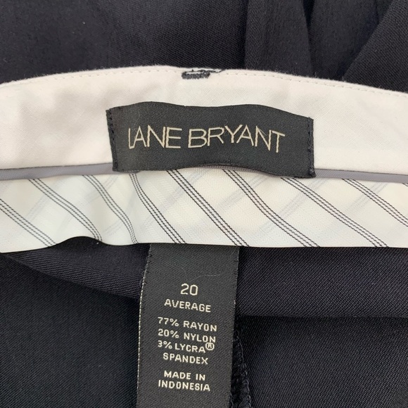 Lane Bryant Pants Woman Size 20 Black Trouser Straight Wide Pockets Stretch - Picture 9 of 14